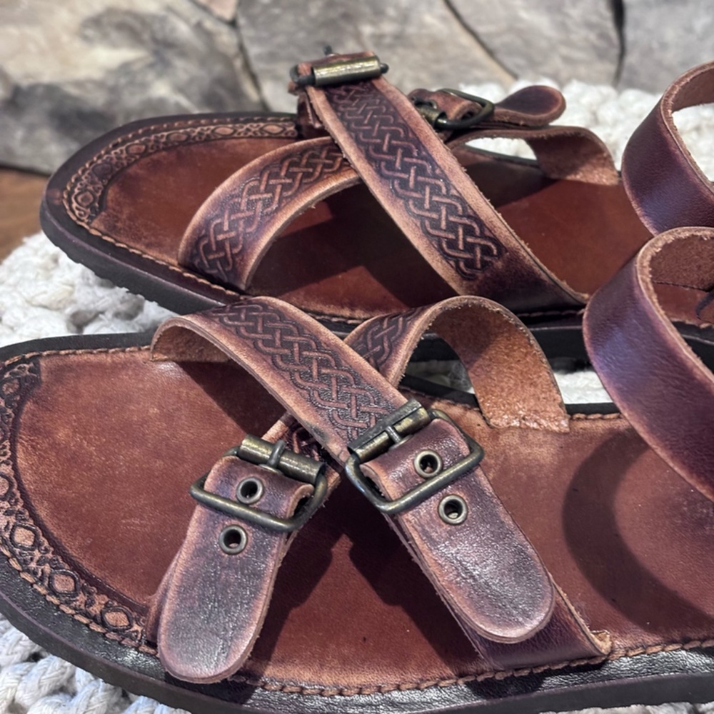 Bosa Bodrum ElYapımı Men's Handmade Leather SZ 45 (11-11.5 US) Brown Sandals EUC - Picture 11 of 16